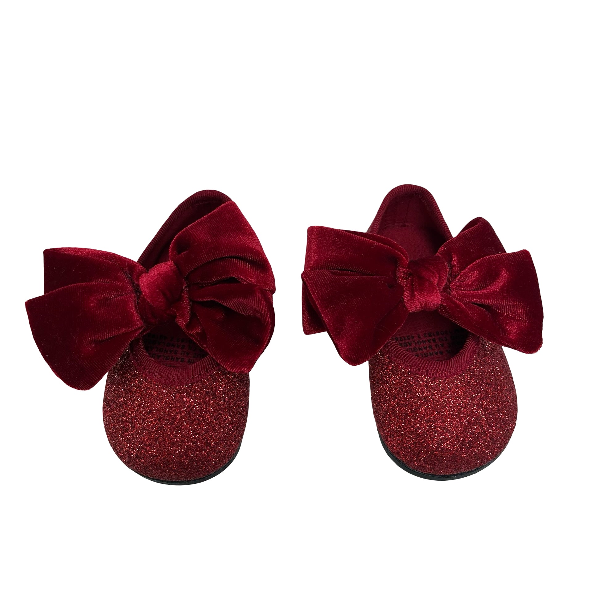 H&M Red Glitter Velvet Shoes - Size 16/17 (2/3)