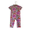DVF for Target Orange, Purple, Pink, Green Abstract Flower Jumpsuit - 12 Mo