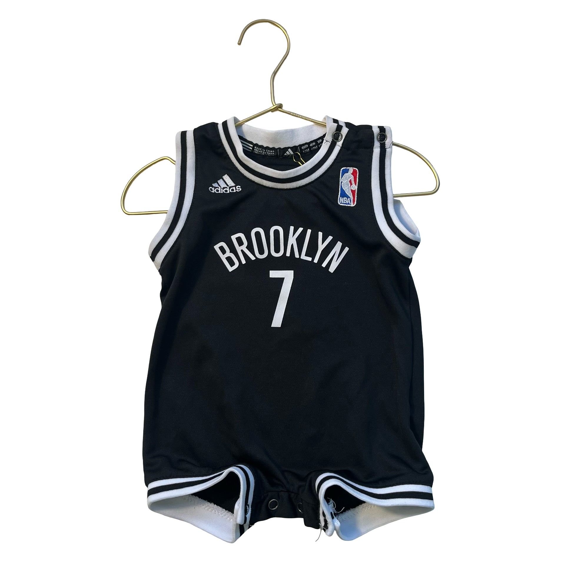NBA Adidas Brooklyn Nets 'Johnson 7' Black One-Piece - Size 12 Mo