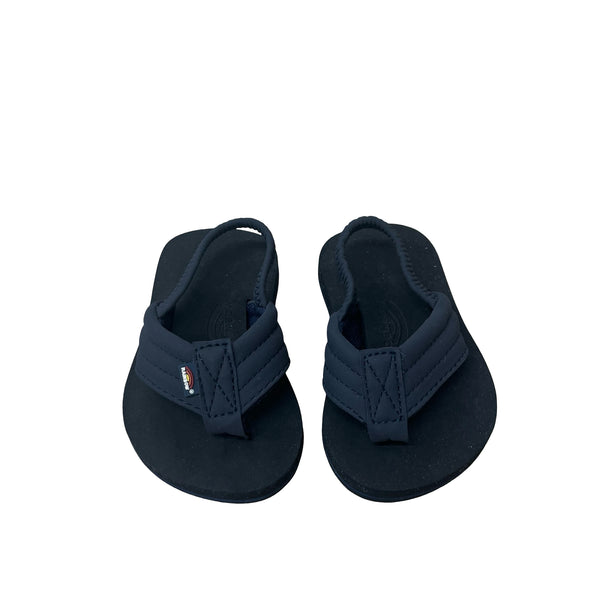 Rainbow Black Flip-Flop Sandals - Size 3-4