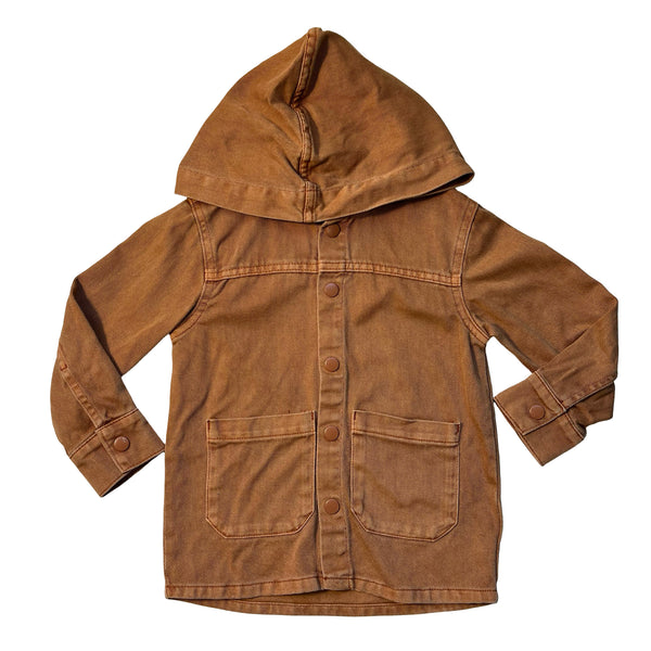 Cat & Jack Terra Cotta Hooded Denim Jacket - Size 3T