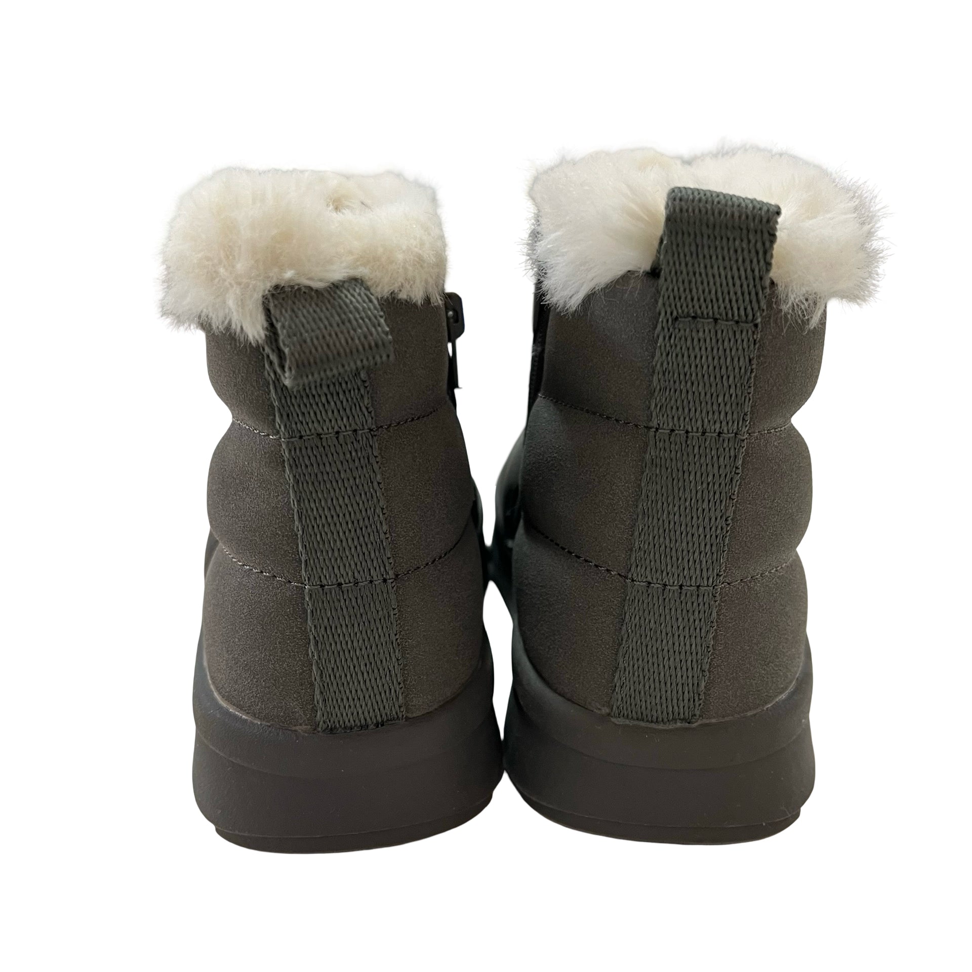 Zara Gray Quilted Faux Fur Lined Ankle Boots - Size 26 (9.5)