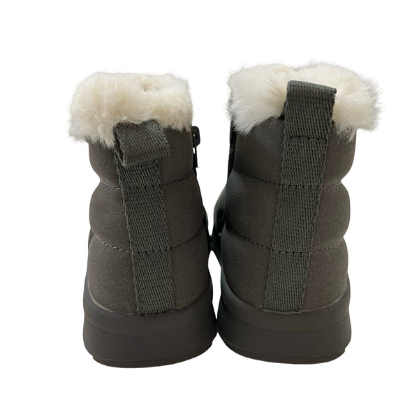 Zara Gray Quilted Faux Fur Lined Ankle Boots - Size 26 (9.5)