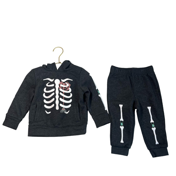 Cat & Jack Gray Skeleton Hoodie & Jogger Set - Size 18 Mo