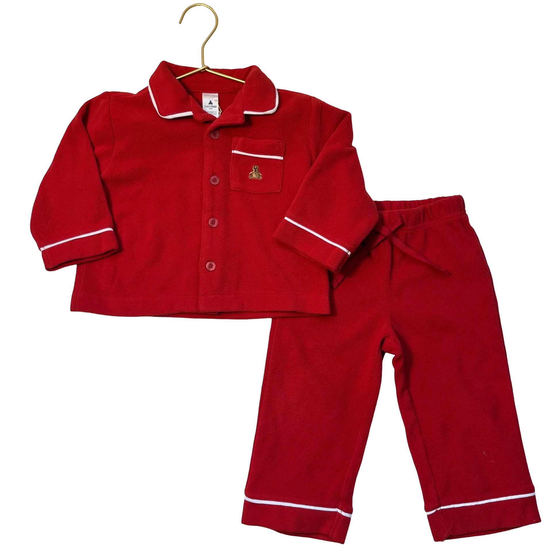 Baby Gap Red Fleece PJ Set - Size 18-24 Mo