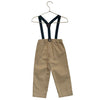Sammy + Nat Khaki Pants, Navy & Green Suspenders - Size 12-18 Mo