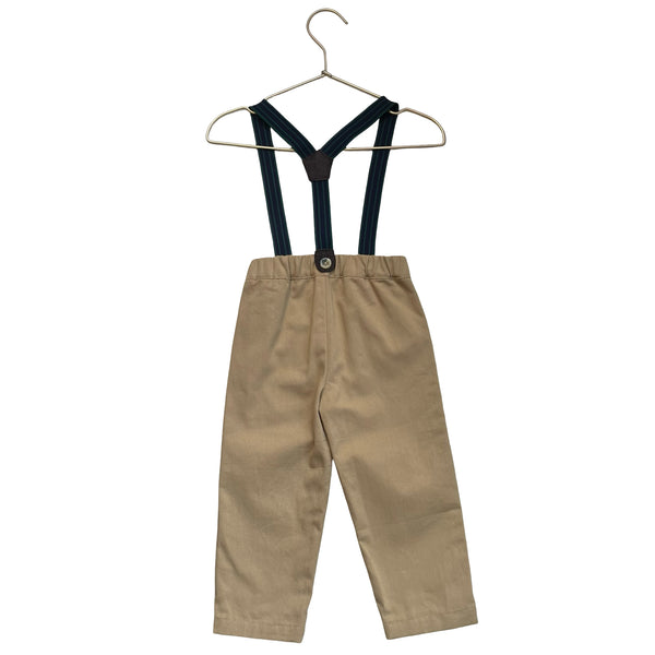 Sammy + Nat Khaki Pants, Navy & Green Suspenders - Size 12-18 Mo