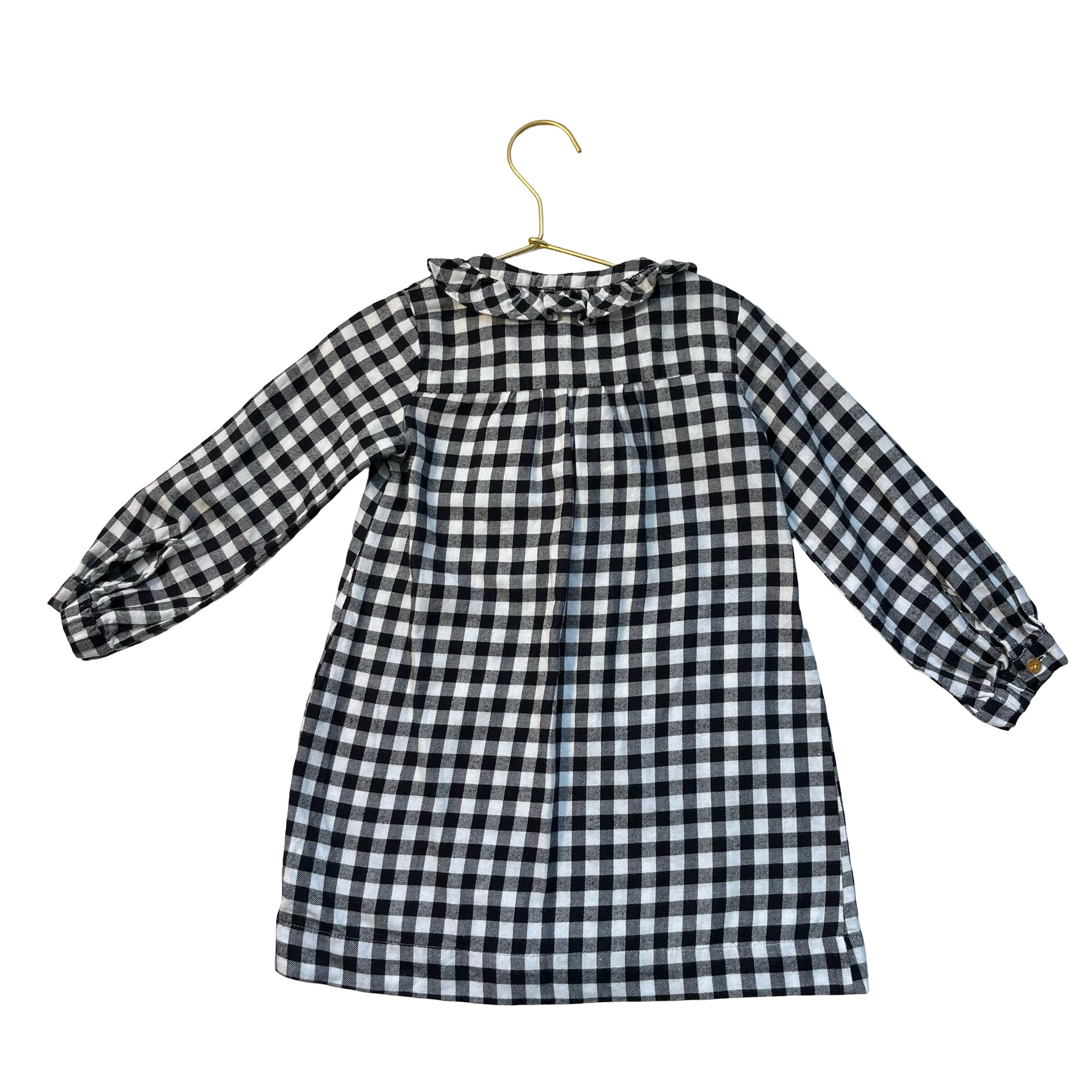 Crewcuts Black & Ivory Check Flannel Dress - Size 3