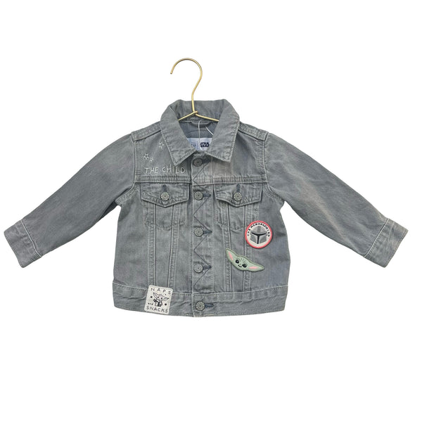 Baby Gap x Star Wars Gray Denim Baby Yoda Jean Jacket - Size 12-18 Mo