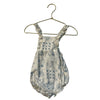 Rylee & Cru Ivory & Blue Summer Print Bubble Romper - Size 6-12 Mo