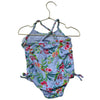 Vince Camuto Blue, Pink & Green Tropical Print Swimsuit - Size 5