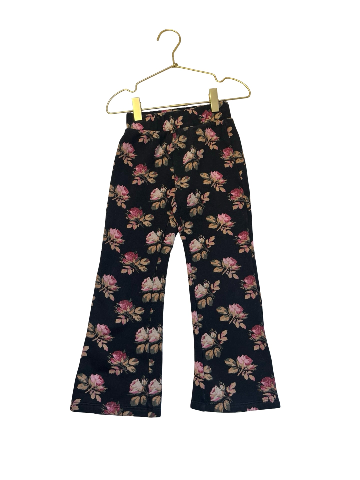 Gap Kids Black & Pink Floral Flare Sweatpants - Size S 6-7