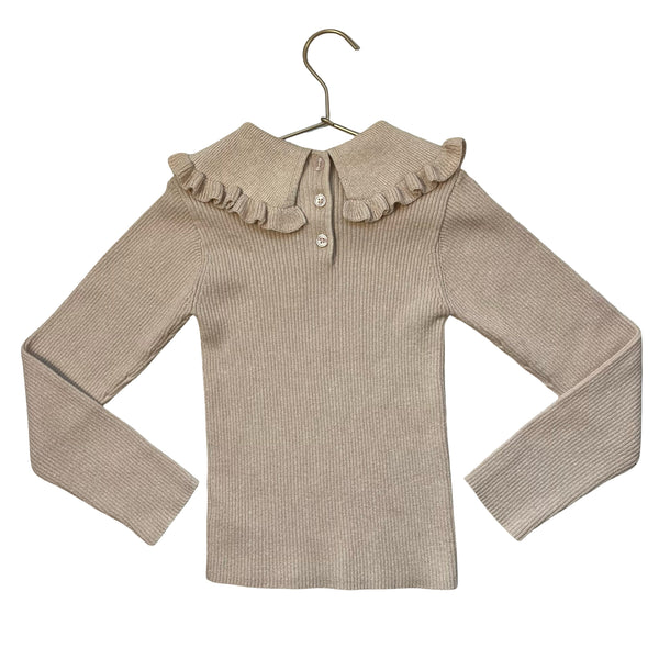 Louis Louise Ivory Metallic Ribbed Sweater - Size 8