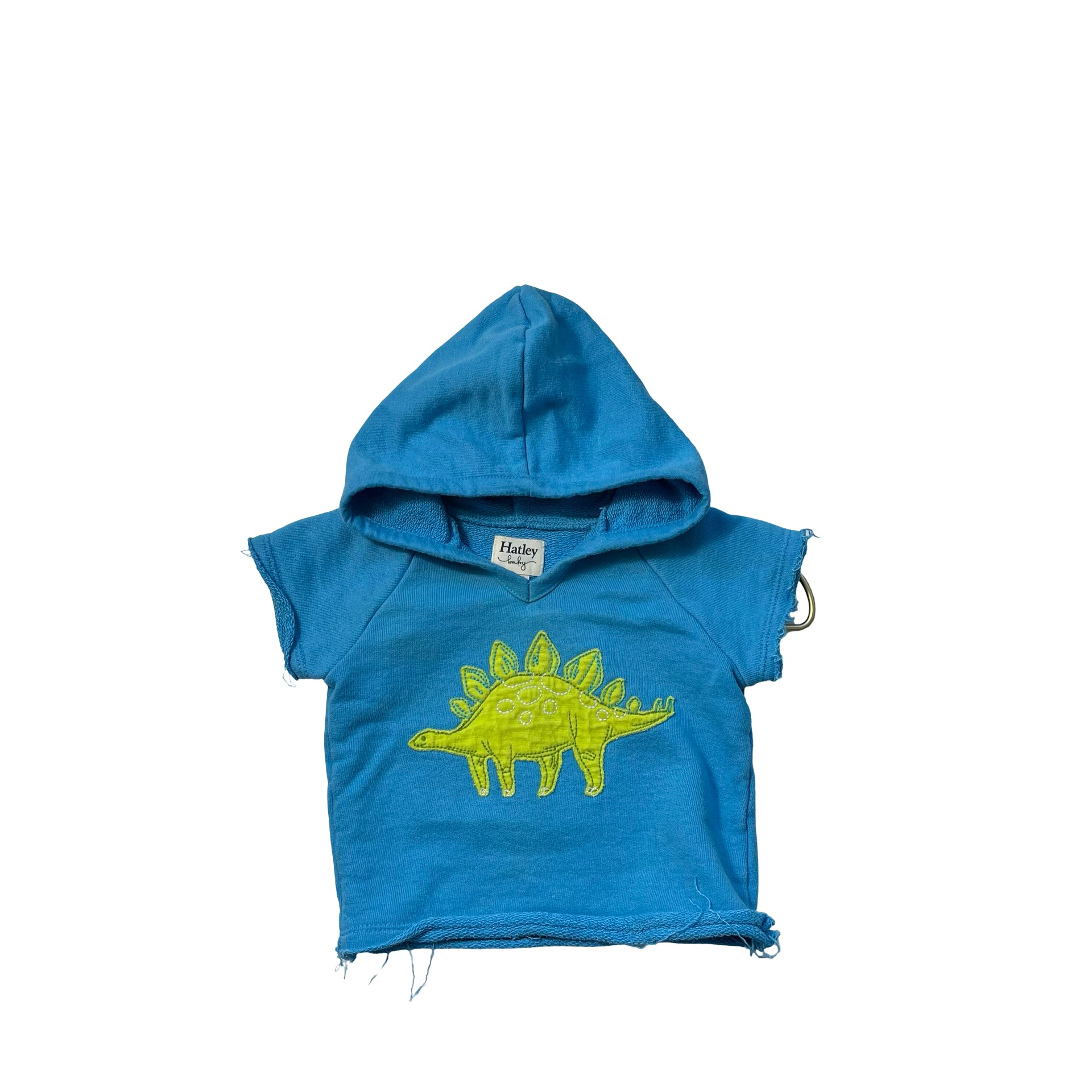 Hatley Blue & Lime Green Dino Hooded Short Sleeve Shirt - Size 3-6 Months