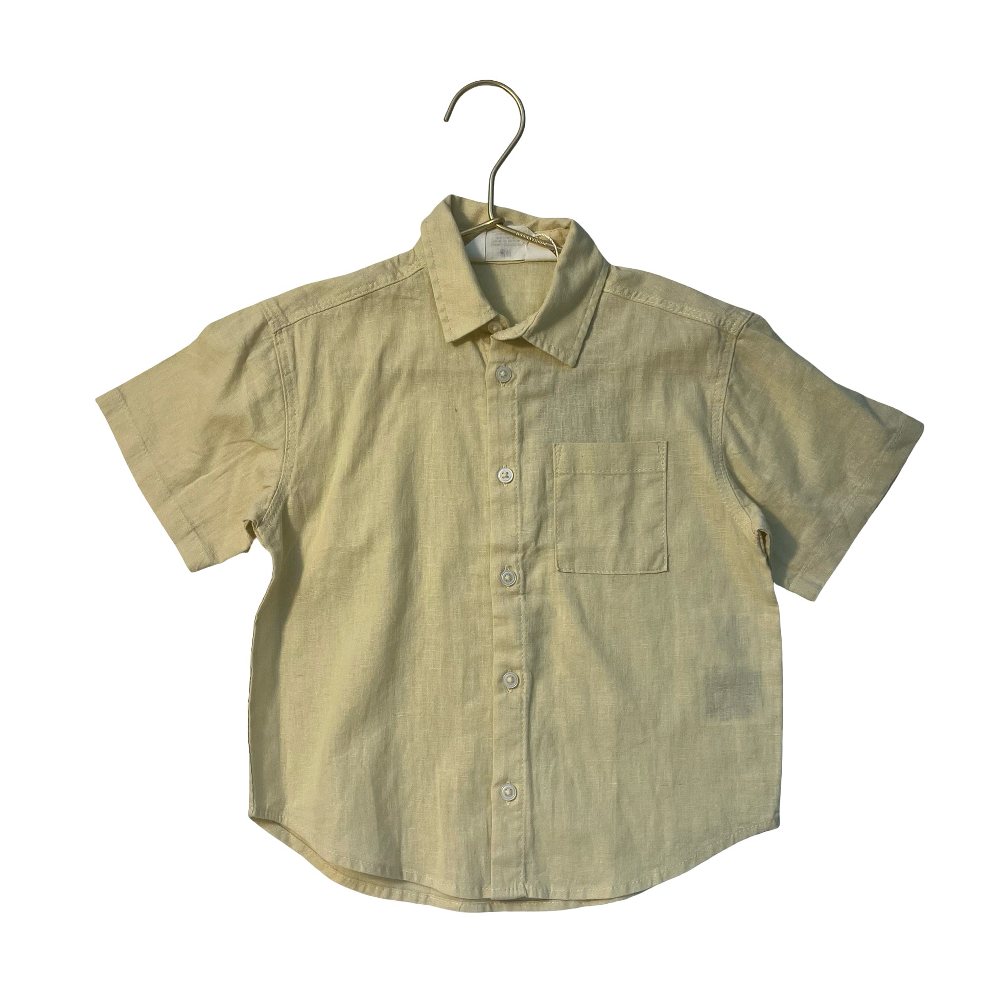 H&M Yellow Linen-Cotton Button Down Shirt - Size 3T