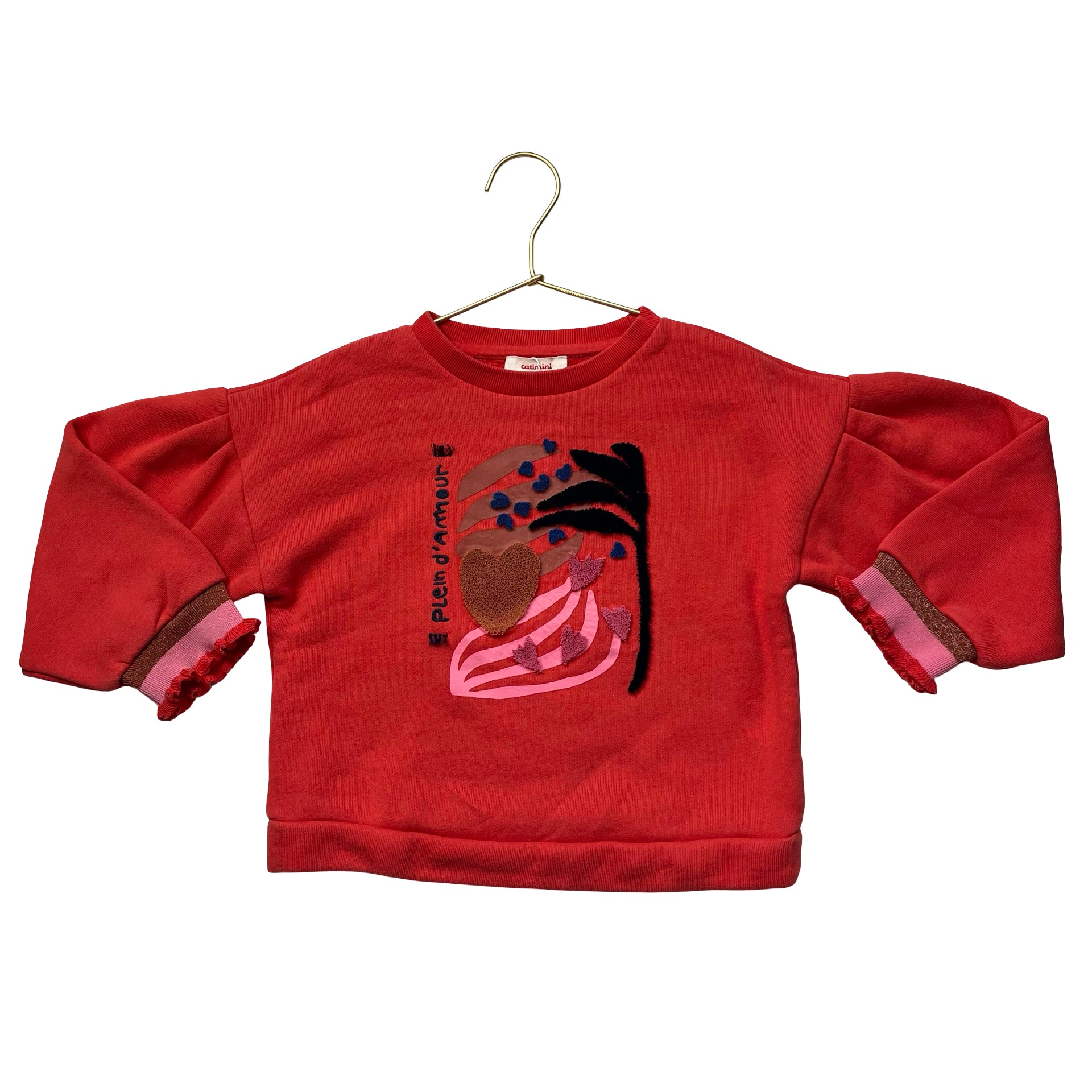 Catimini Red-Orange 'Plein d' Amour' Sweatshirt - Size 6