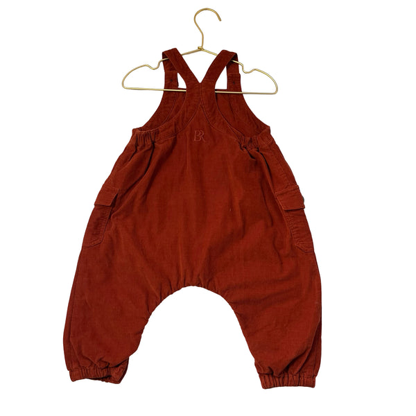 Banana Republic Baby Jersey-Lined Burnt Orange Corduroy Cargo Overalls - 18-24 M