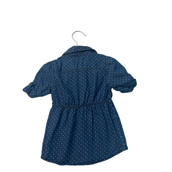 Old Navy Denim Polka Dot Button Down Tunic Blouse - Size 3T