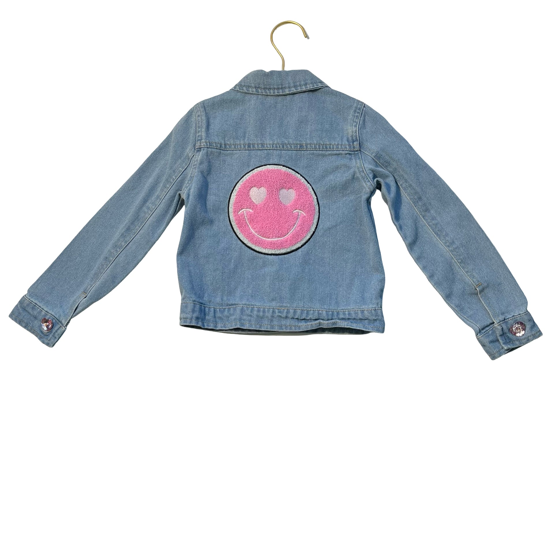 Young Hearts Smiley Patch Denim Jean Jacket - Size 5