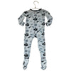 KicKee Light Blue Pirate & Nautical Print Footed One-Piece PJs - Size 9-12 Mo