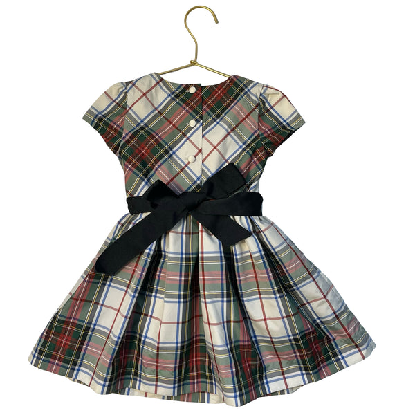 Ralph Lauren Ivory Tartan Plaid Belted Dress & Bloomers - Size 24 Mo