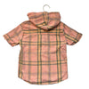 Zara Peach Plaid Hooded Button Down Shirt - Size 7