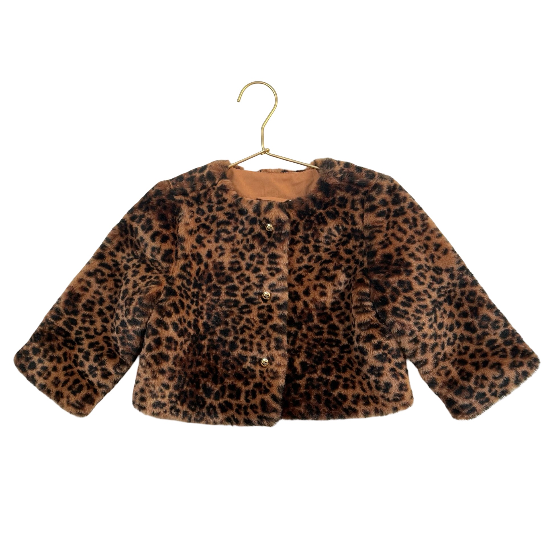 Janie and Jack Leopard Faux Fur Jacket - Size 3-4