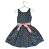 Polo Ralph Lauren Navy Floral Dress & Pink Striped Belt - Size 5