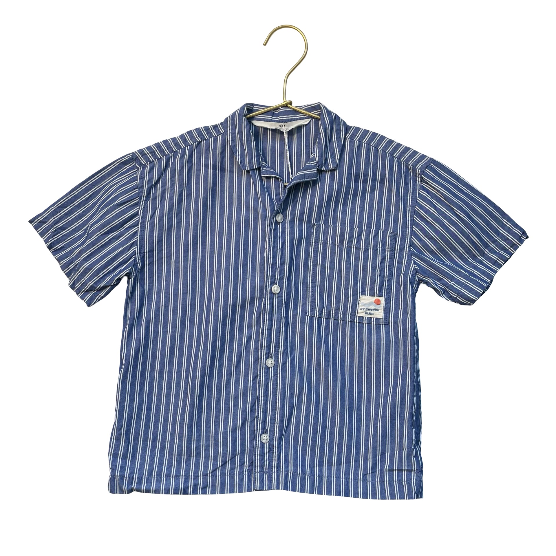 H&M Blue Striped Button Down Shirt - Size 4T