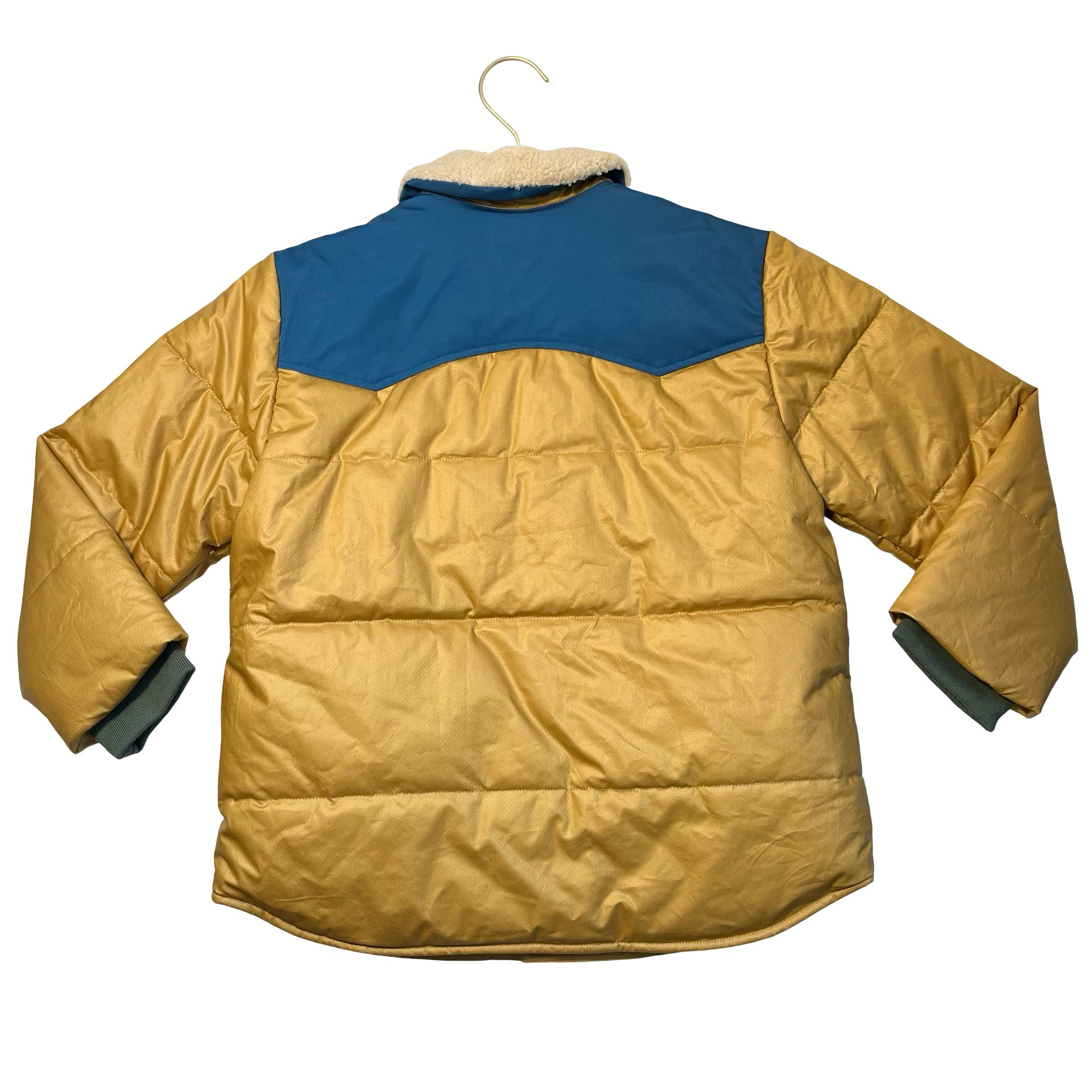 Stella McCartney Kids Mustard & Teal Jacket, Sherpa Collar - Size 8