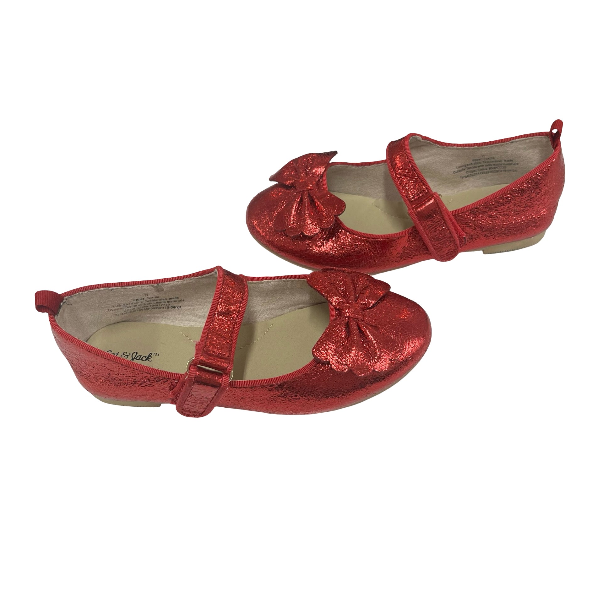 Cat & Jack Red Metallic Mary Jane Shoes - Size 11