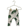 Zara Ivory & Green Print Ribbed Dino Pants - Size 6-9 Mo