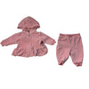 Ralph Lauren Pink Velour Hooded Zip Up Sweatshirt & Jogger Set - Size 3 Months