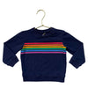 Primary Navy & Rainbow Striped Lightweight Sweatshirt - Size 12-18 Mo