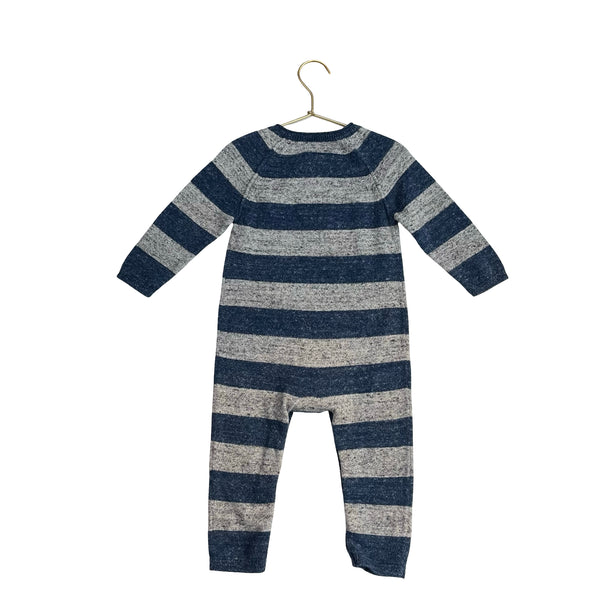 Baby Gap Navy & Gray Striped Knit One-Piece - Size 18-24 Mo