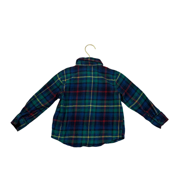 Old Navy Green, Blue, Red, Yellow Plaid Flannel Button Down - Size 3T