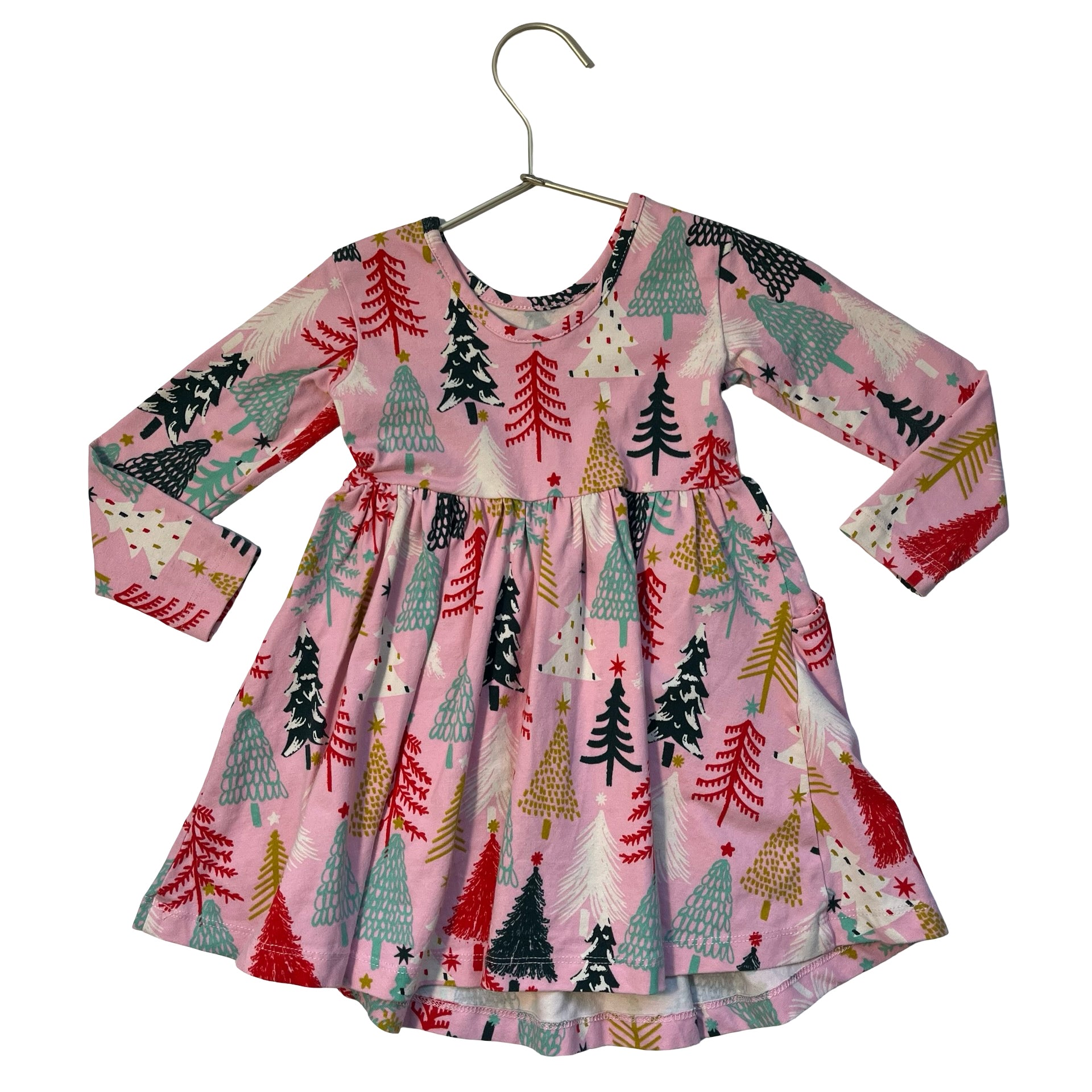 Hanna Andersson Pink Christmas Tree Print Dress - Size 2T