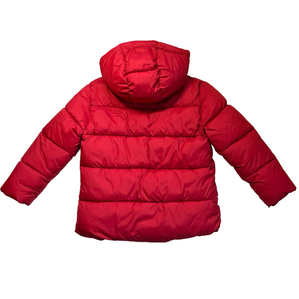 Zara Red Hooded Puffer Winter Jacket - Size 8