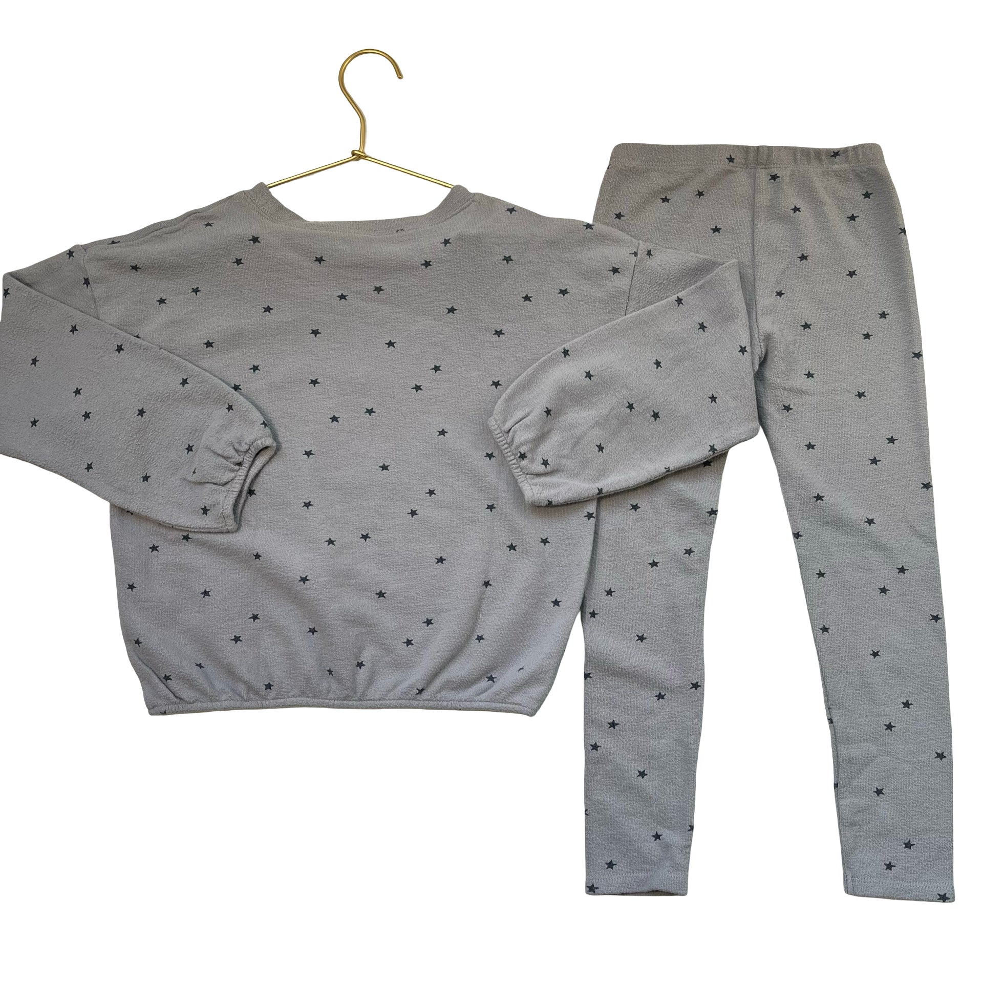Rylee & Cru Slate Gray & Blue Star Top & Leggings Set - Size 6-7Y
