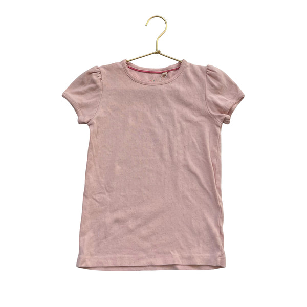 Mini Boden Light Pink Pointelle Tee - Size 9-10Y