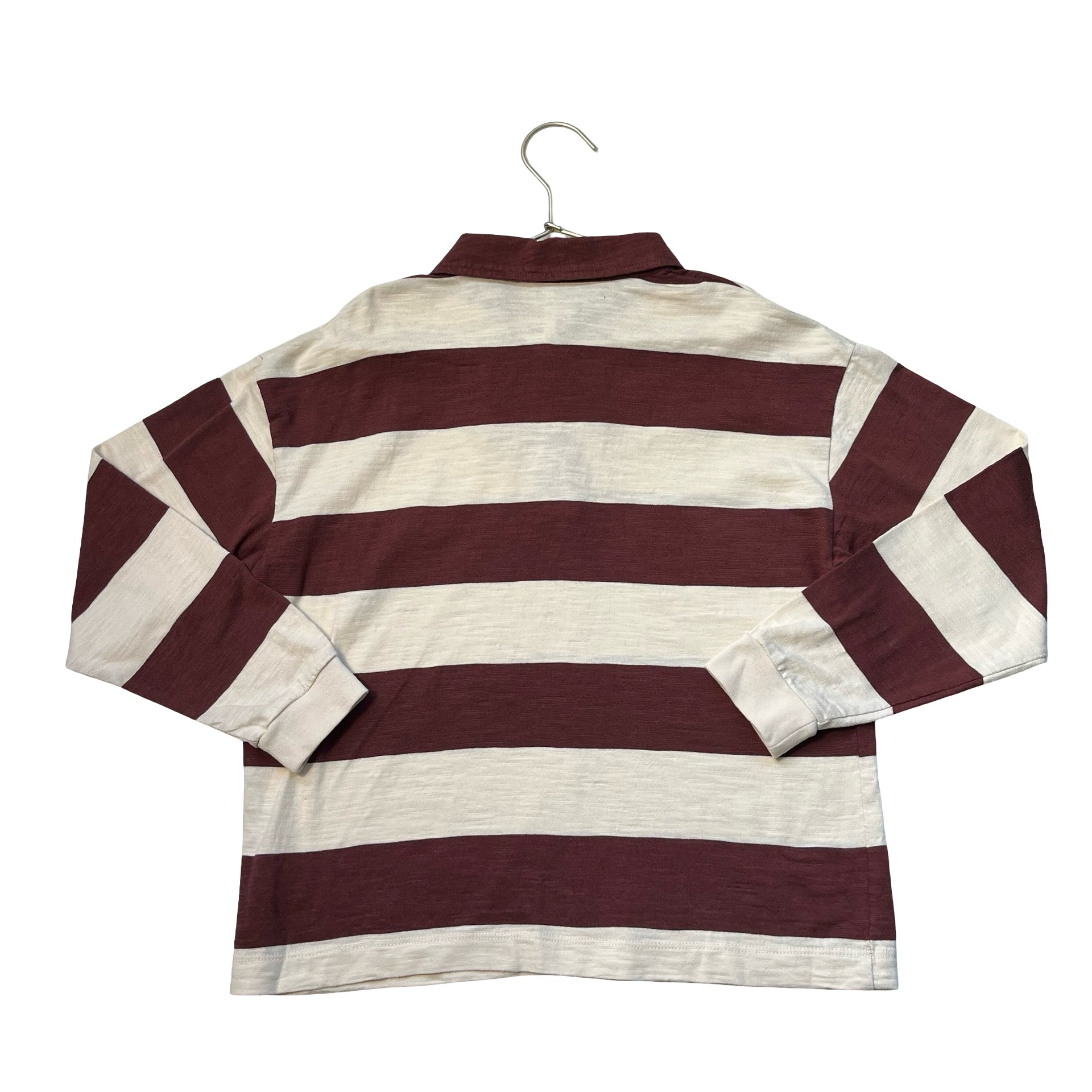 Rylee & Cru Brown & Ivory Striped Rugby Shirt - Size 8-9Y