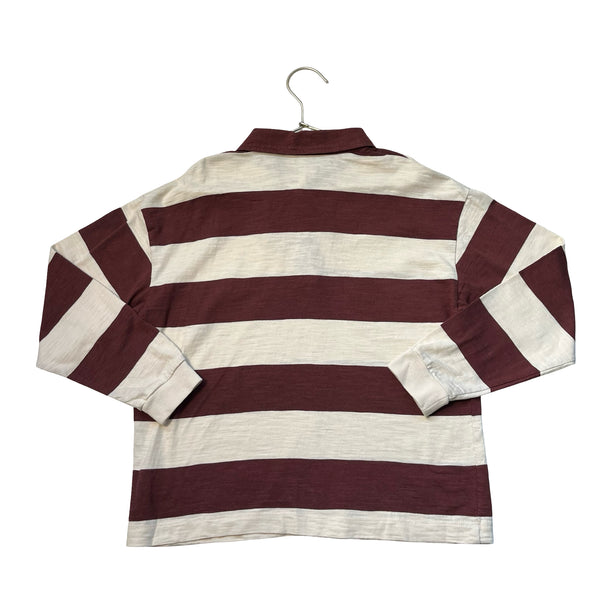 Rylee & Cru Brown & Ivory Striped Rugby Shirt - Size 8-9Y