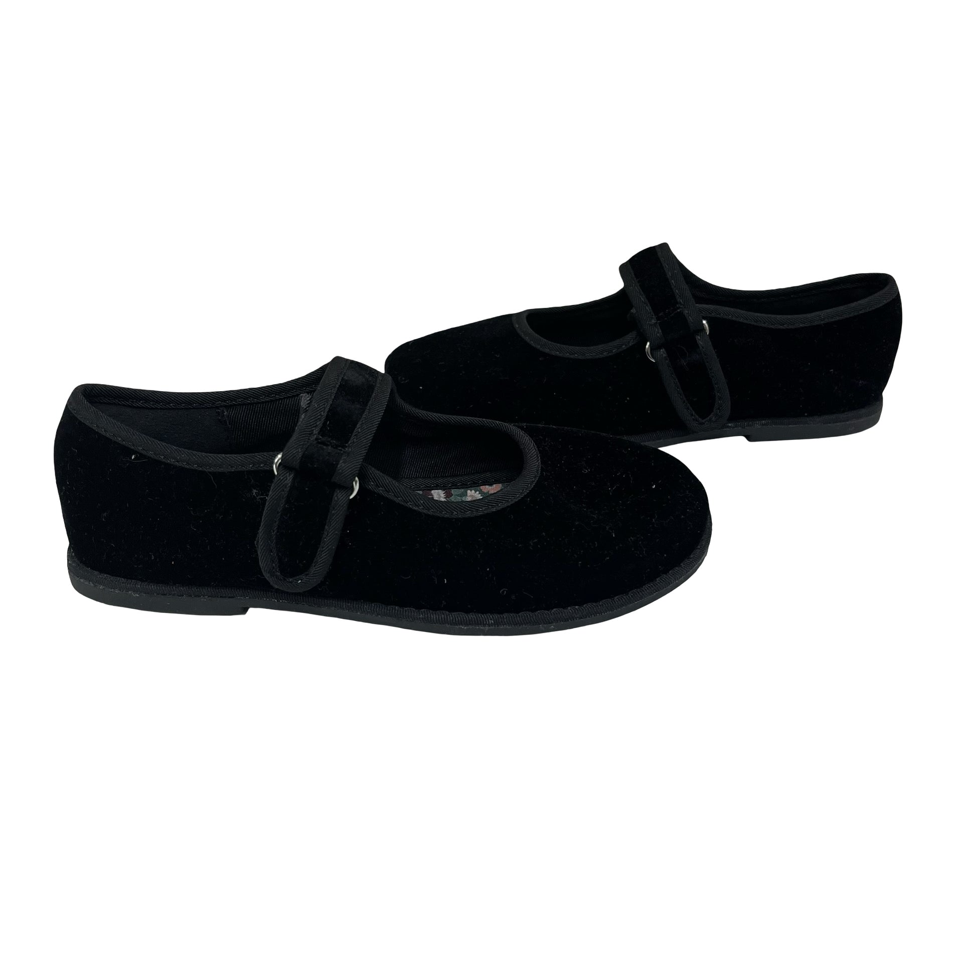 Zara Black Velvet Mary Jane Style Shoes - Size 29 (12)