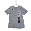 Adidas Gray & Red, White, Blue Logo Tee - Size 7