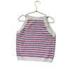 Cat & Jack Purple & Ivory Stripe Crochet Sleeveless Top - Size M (8)