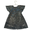 Next Silver Sequin Dress, Gray Velvet Bow - Size 3-4