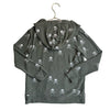 Chaser Olive Green Skull & Crossbones Zip-Up Hooded Sweatshirt - Size 8
