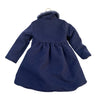 American Widgeon Navy Velvet Trim Coat - Size 5