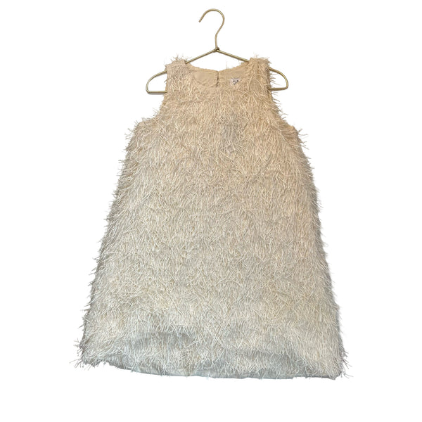 Lola & The Boys Ivory & Metallic Fringe Dress - Size 10