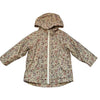Zara Fleece-Lined Tan Floral Hooded Rain Jacket - Size 3-4